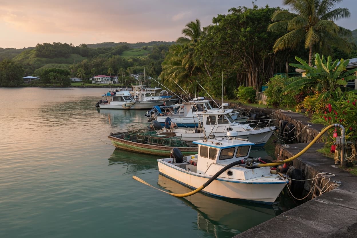 Fishing boats at a Hilo small-boat harbor